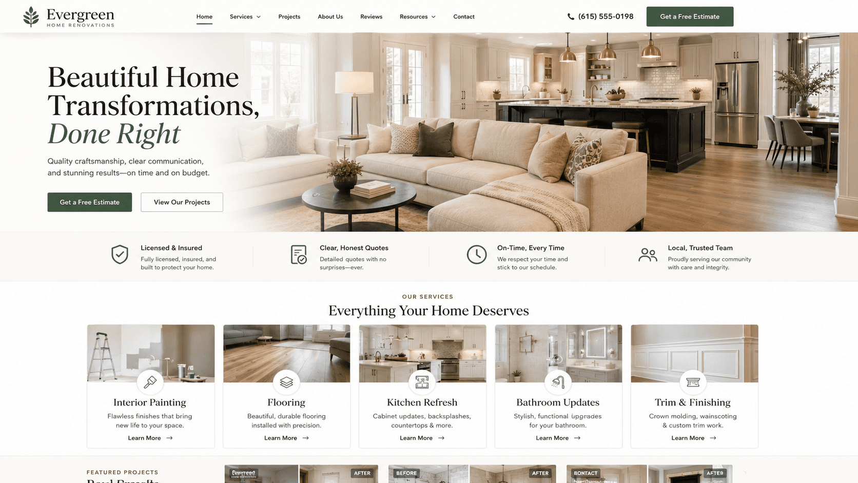 Modern website redesign sample concept